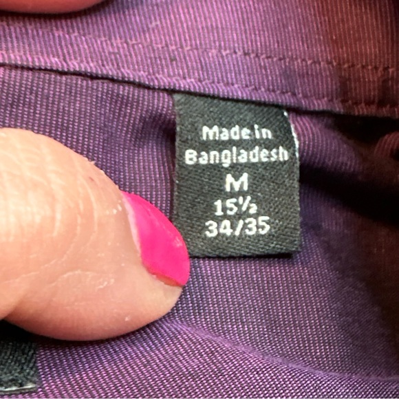 Calvin Klein Slim Fit Men’s Button-Down Shirt Medium Purple/Black Pin Stripe - Picture 4 of 4